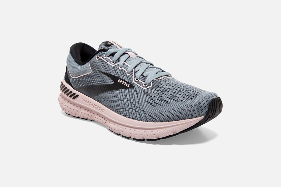 Brooks Transcend 7 Road Running Shoes Womens Grey/Black/Pink 286947-OUX